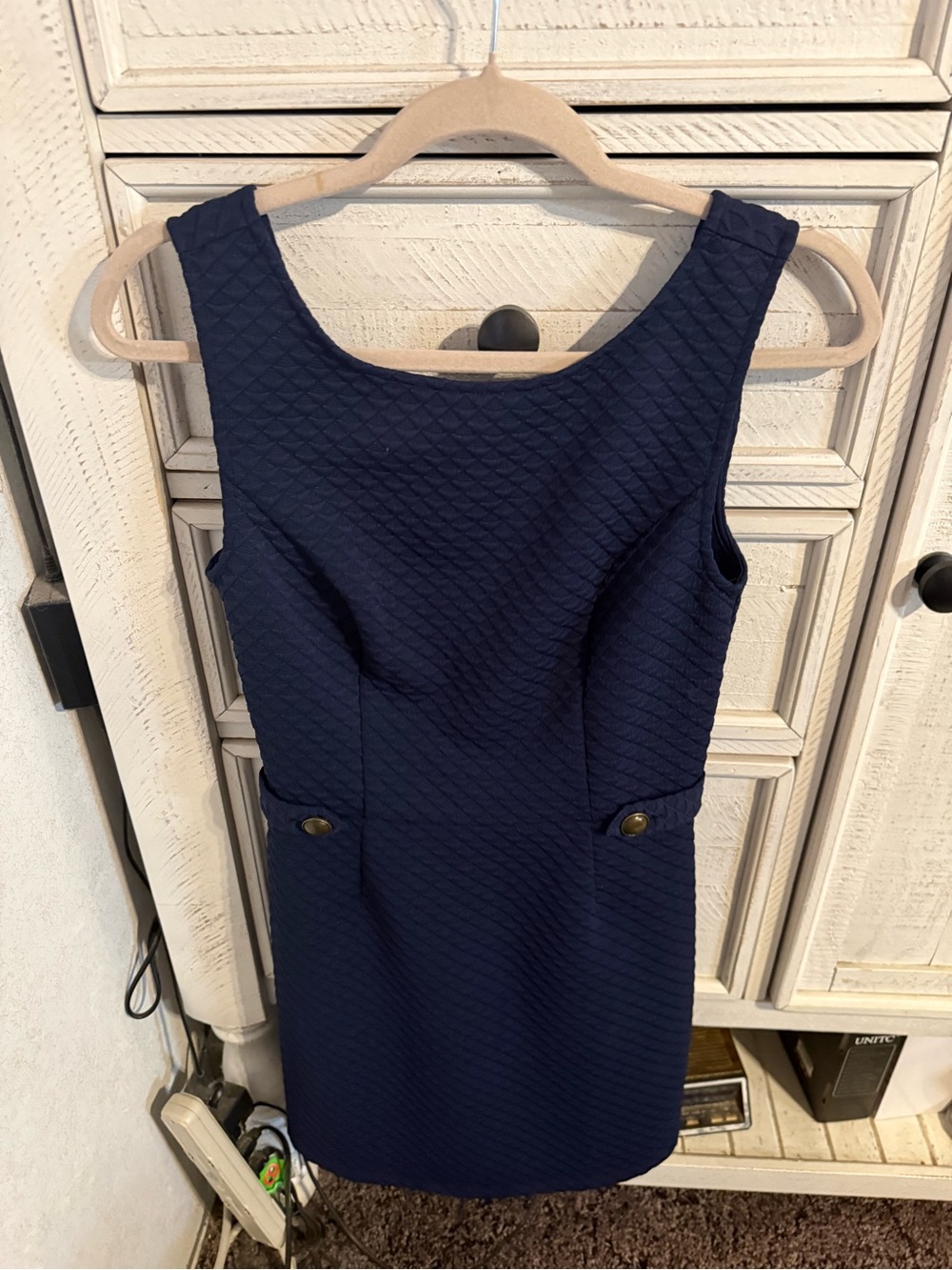 ModCloth Navy Textured Sheath Dress